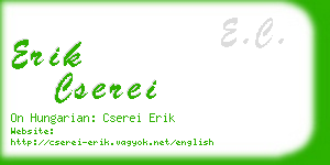 erik cserei business card